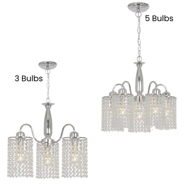 Polished Chrome Chandelier with Clear Acrylic Crystals